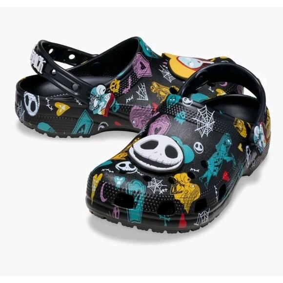 Tim Burton\'s The Nightmare Before Christmas Jack & Sally Classic Clog Men\'s 9